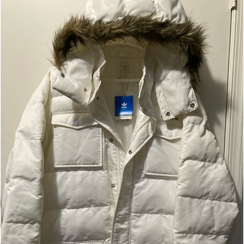White Adidas puffer jacket